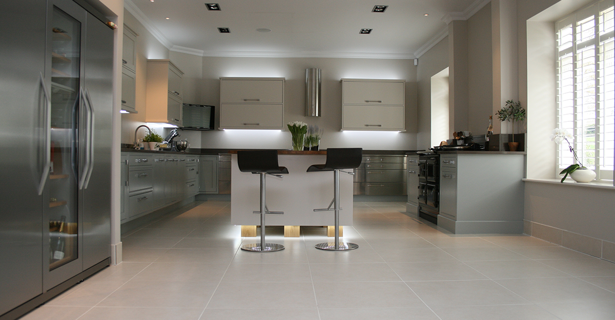 duck egg and alpine white bespoke hand painted kitchen